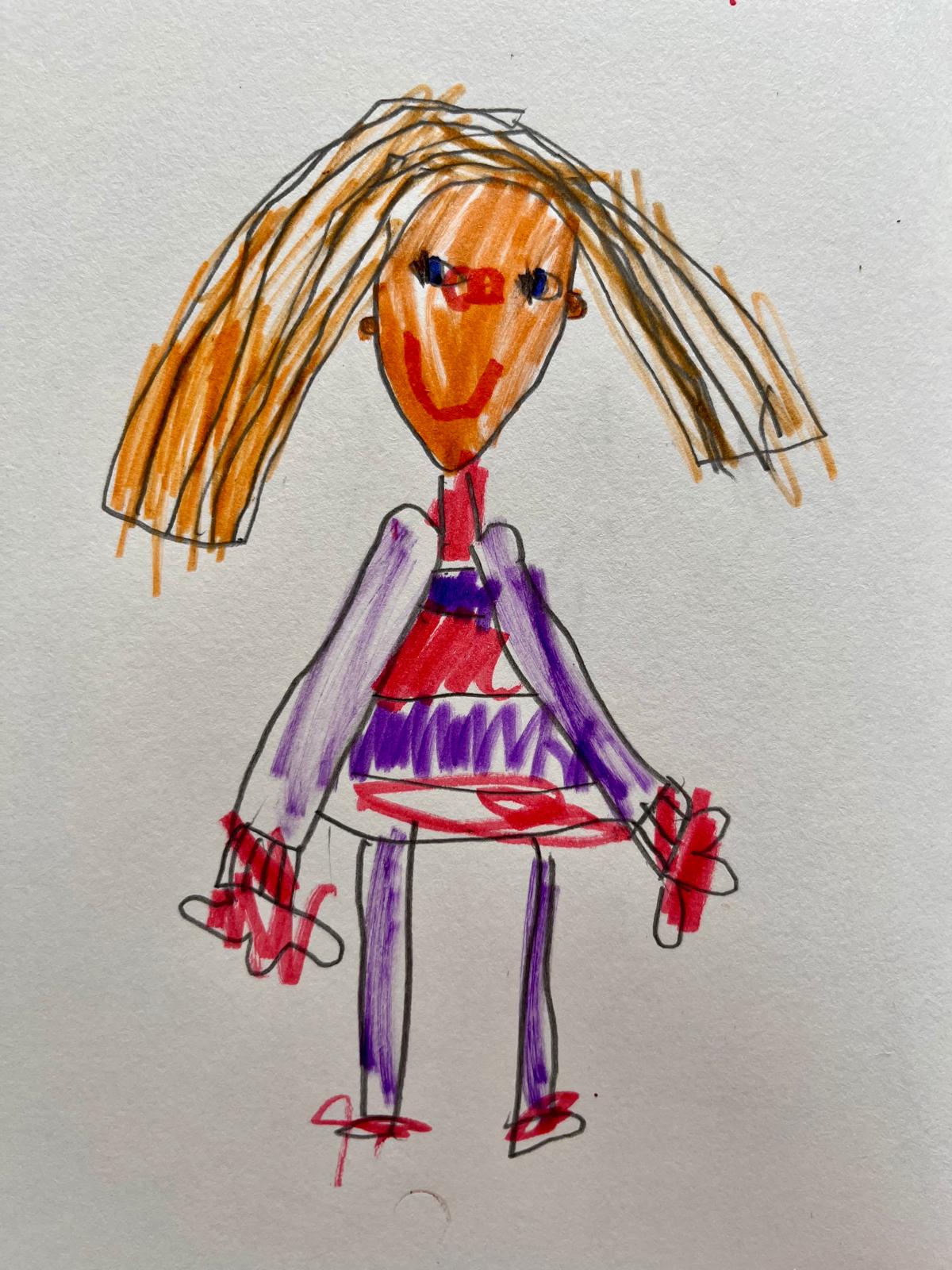 Joanna is drawn by Hannah aged 5